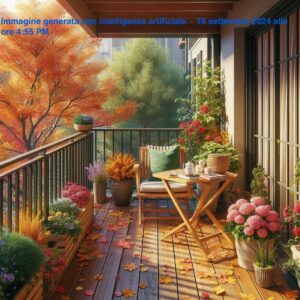 Balcone fiorito in autunno